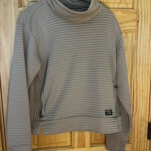 L.L. Bean Women's Ribbed Cowl Neck Pullover - Tan large